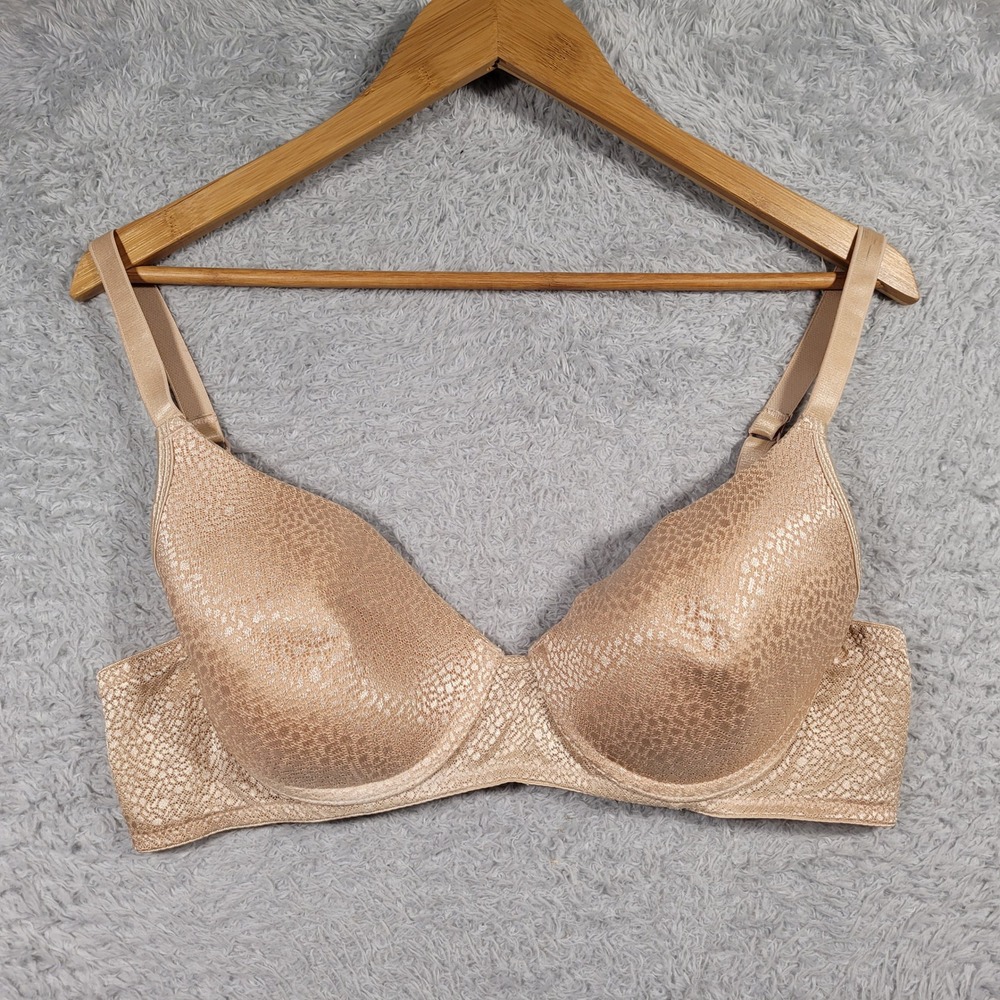 Kathy Ireland Intimates Bra Women 40D Tan Lace Underwire Adjustable Straps 0694